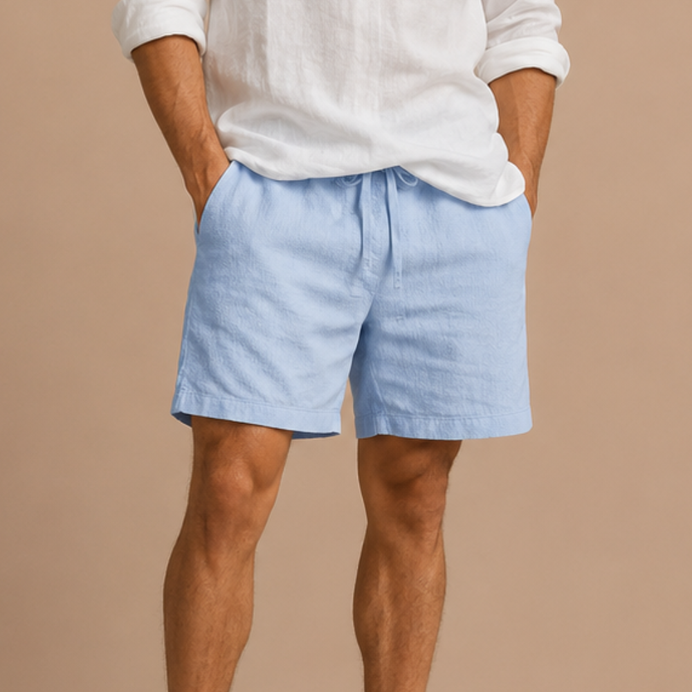 Mens Swim Shorts Lightweight Knee Length Loose Fit Drawstring Waist
