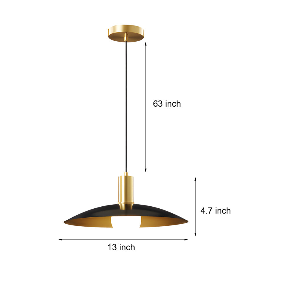 Kaia | Pendant Lamp | Mid-Century Brass, White Glass Shade | 1-Light E27