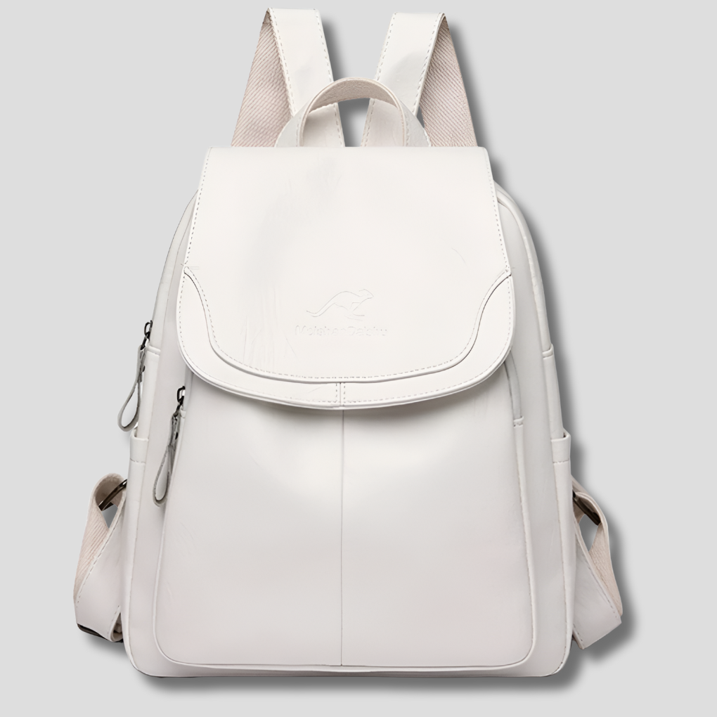 Una | Women's Leather Backpack | Anti-Theft, Embossed | Multi-Pocket