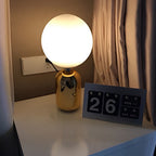 Opal | Table Lamp | Hand-Blown Glass, Nordic Style | Gold & Black