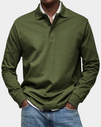 Men Polo Shirt Long Sleeve Stretch Breathable Winter Knit Top