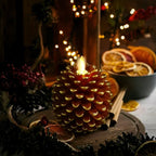 Xanthe | LED Pinecone Candles | Flameless, Remote & Timer | Warm White