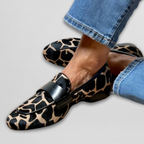 Eira | Women's Animal Print Loafers | Slip-On, Black | Sizes EU 34–43