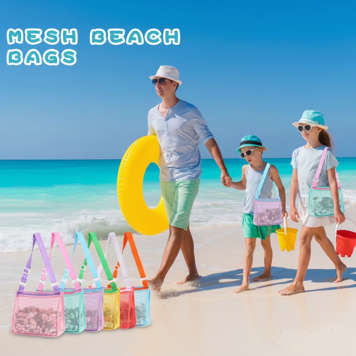 Beach Toy Bag | Mesh Sand-Free, Kids & Family | Yvaine