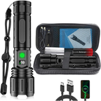 Power Bank LED Flashlight 10000 Lumen Rechargeable Tactical Zoom