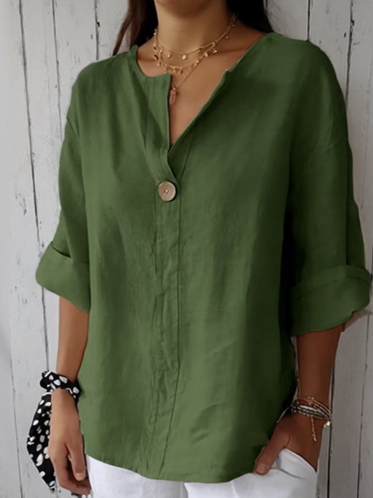 Nina | Women's Blouse | V-Neck, Lightweight, Loose Fit | Summer Top