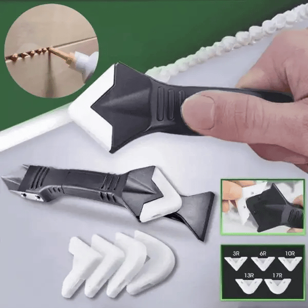 Solene | Caulk Remover Tool | 3-in-1 Silicone Caulking Kit | Stainless Steel
