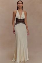 Mila | Women's Halter Neck Backless Maxi Dress | Wedding Guest