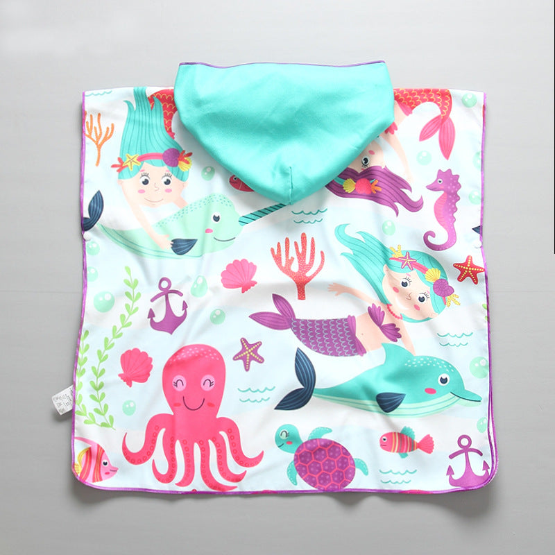 Sorrel | Kids Beach Poncho | Hooded, Maritime Design | Quick-Dry, Blue
