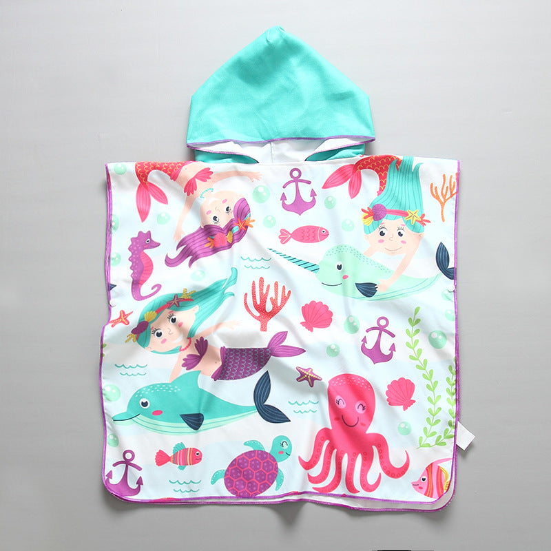 Sorrel | Kids Beach Poncho | Hooded, Maritime Design | Quick-Dry, Blue