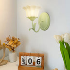 Eira | Wall Lamp | Floral Glass, 3-Step Dimmable, Green | 1 or 2 Light