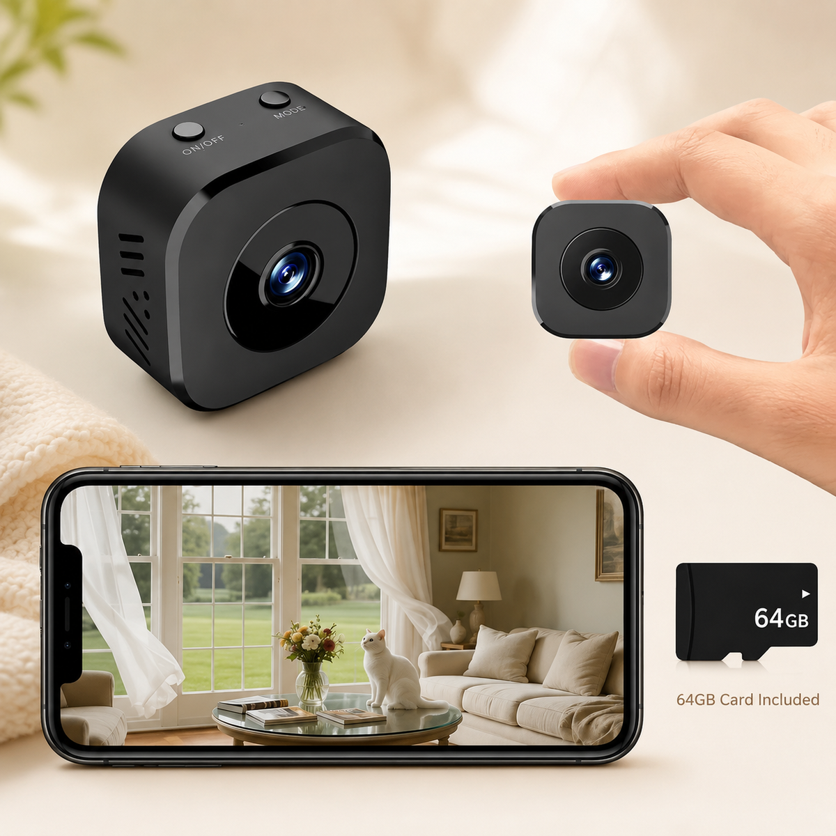 Clea | Security Camera | 1080P HD, Night Vision, Wireless | Magnetic Mount