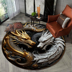 Dahlia | Round Dragon Rug | Non-Slip Floor Mat | Decorative Carpet