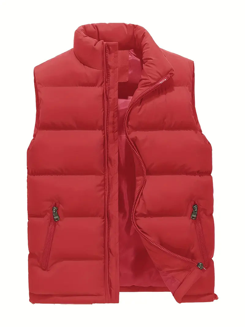 Saoirse | Men's Quilted Vest | Sleeveless Body Warmer | Zip Pockets, Stand Collar