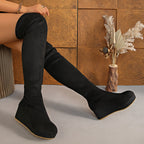 Women Stretch Knee High Boots Wedge