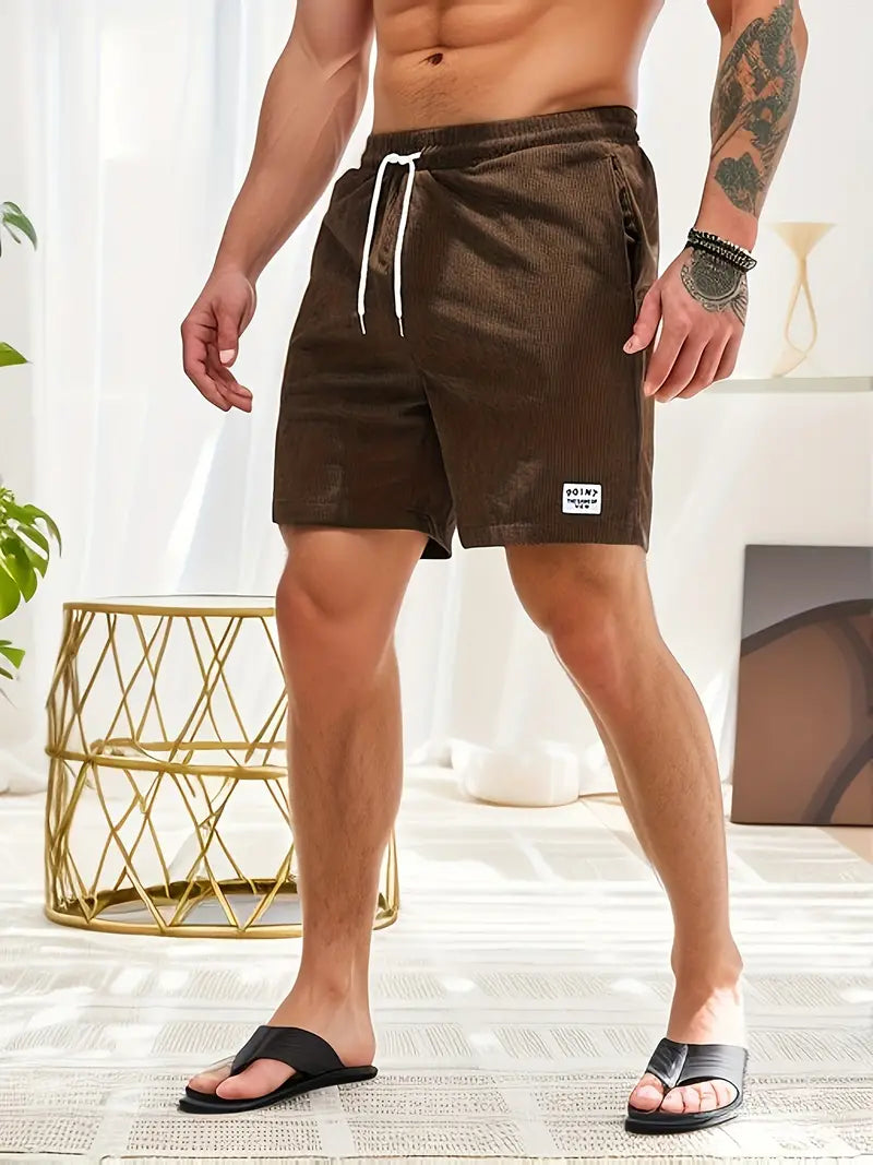 Mens Shorts Corduroy Look Lightweight Straight Fit Casual Wear