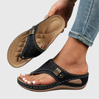 Orthopedic Sandals Women Wedge Sole Arch Support Slip On Comfort