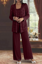 Lena | Women's Evening Set | Three-Piece, Wide-Leg Trousers | XS–2XL