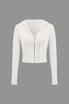 Women 2 Piece Knit Hoodie Flared Pants Set