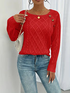 Seraphina | Women's Winter Sweater | Cable Knit, Button Detail
