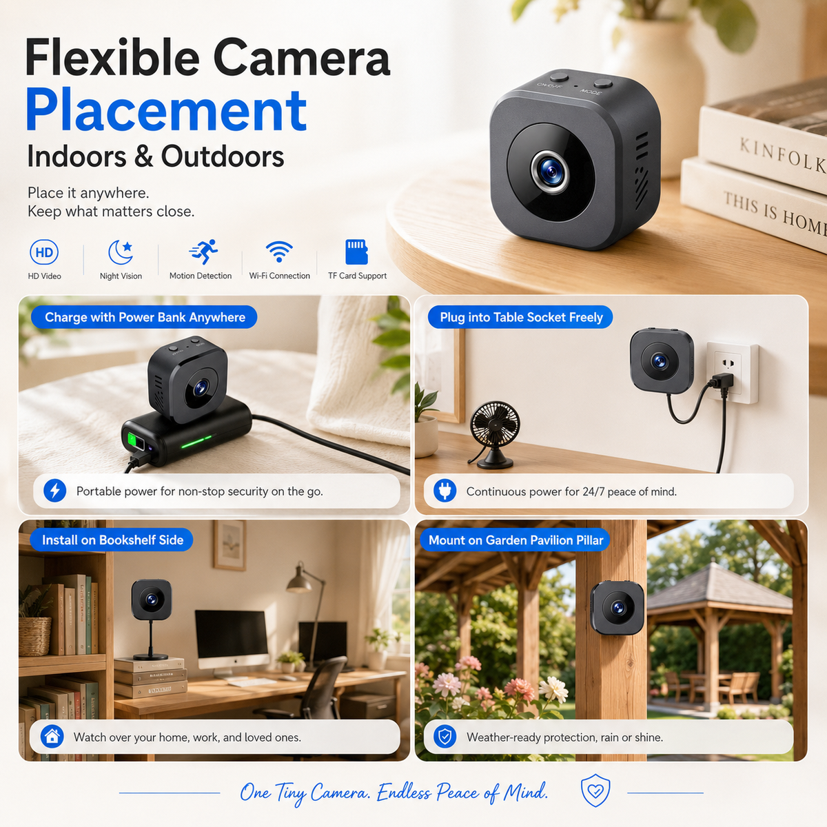 Clea | Security Camera | 1080P HD, Night Vision, Wireless | Magnetic Mount
