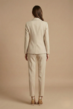 Women 2 Piece Blazer Set Shawl Collar Straight Leg Trousers