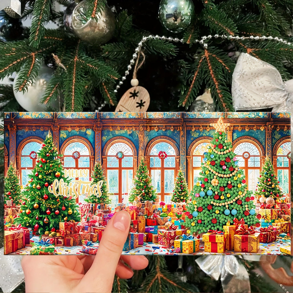 Briar | Diamond Painting Christmas Cards | DIY Kit, Santa & Animal | 12pcs