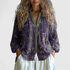 Zelda | Women Blouse Retro Leaf Print