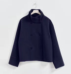 Juno | Women's Short Coat | Double-Breasted, Classic Fit | Black, Navy, Beige, Grey