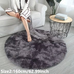 Delphine | Round Plush Rug | Tie-Dye, Soft & Non-Slip | Living Room, Bedroom
