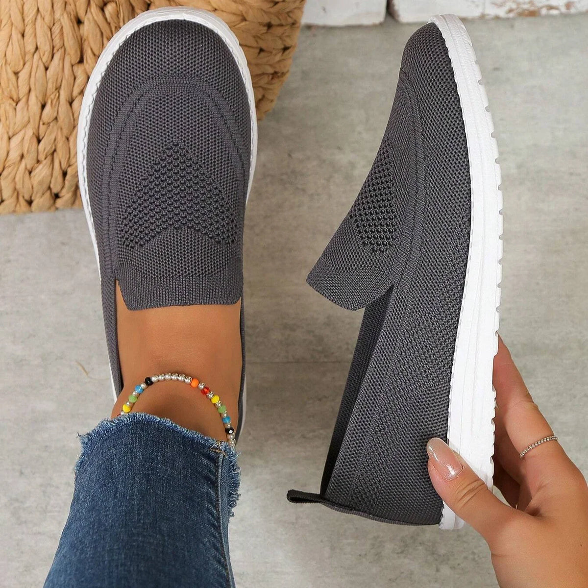 Women's Orthopedic Sneakers | Lightweight Knit Slip-On | Breathable