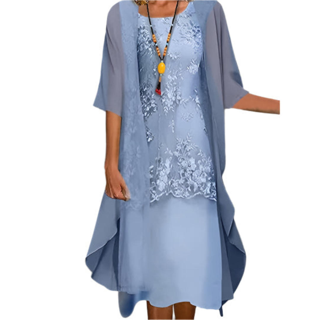 Sorrel | Women's Midi Dress | Wedding Guest, Sheer Sleeves | Flowy