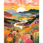 Ondina | Paint by Numbers Kit | Sunset Mountain Landscape, 40x50cm | DIY Art