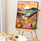 Ondina | Paint by Numbers Kit | Sunset Mountain Landscape, 40x50cm | DIY Art