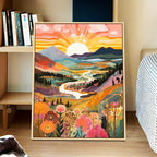 Ondina | Paint by Numbers Kit | Sunset Mountain Landscape, 40x50cm | DIY Art