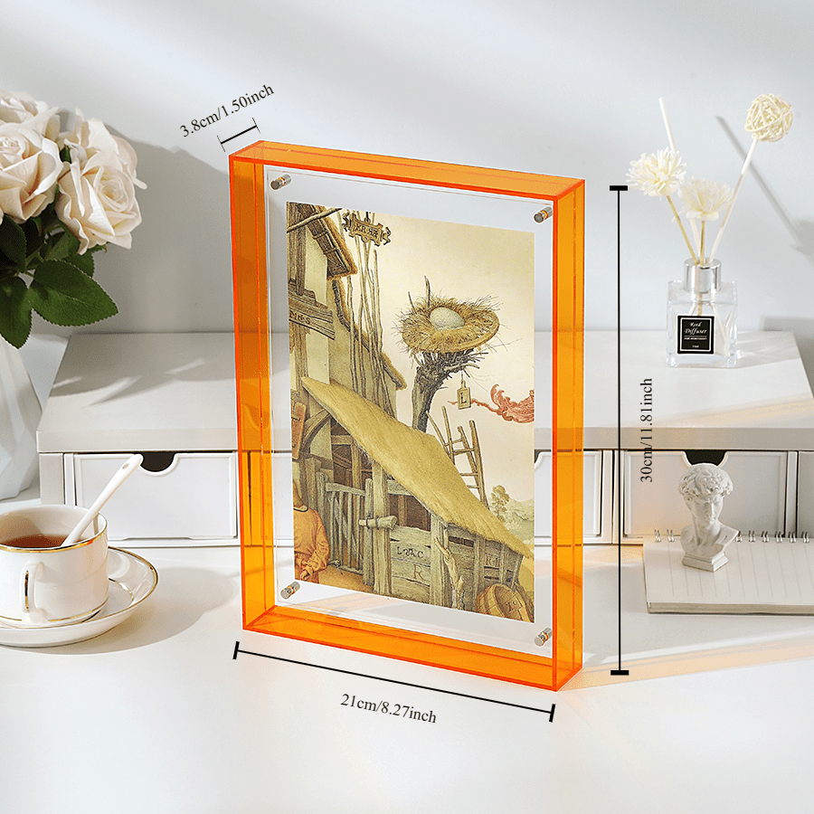 Yara | Acrylic Photo Frame | Transparent, Double-Sided, Art Deco | Wall & Table