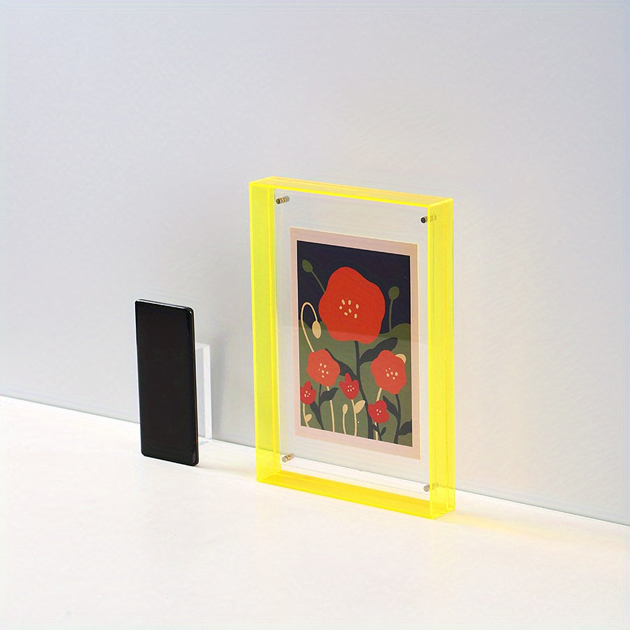 Yara | Acrylic Photo Frame | Transparent, Double-Sided, Art Deco | Wall & Table