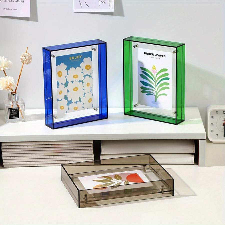 Yara | Acrylic Photo Frame | Transparent, Double-Sided, Art Deco | Wall & Table