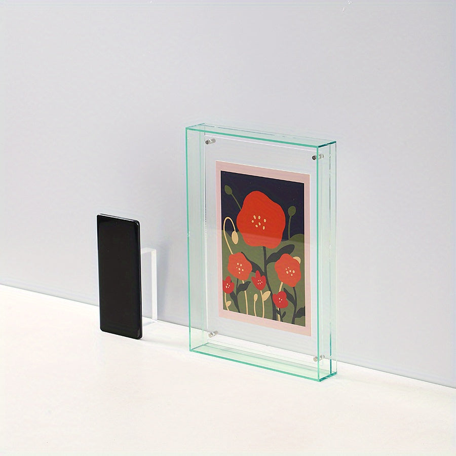 Yara | Acrylic Photo Frame | Transparent, Double-Sided, Art Deco | Wall & Table