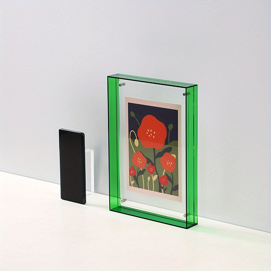 Yara | Acrylic Photo Frame | Transparent, Double-Sided, Art Deco | Wall & Table