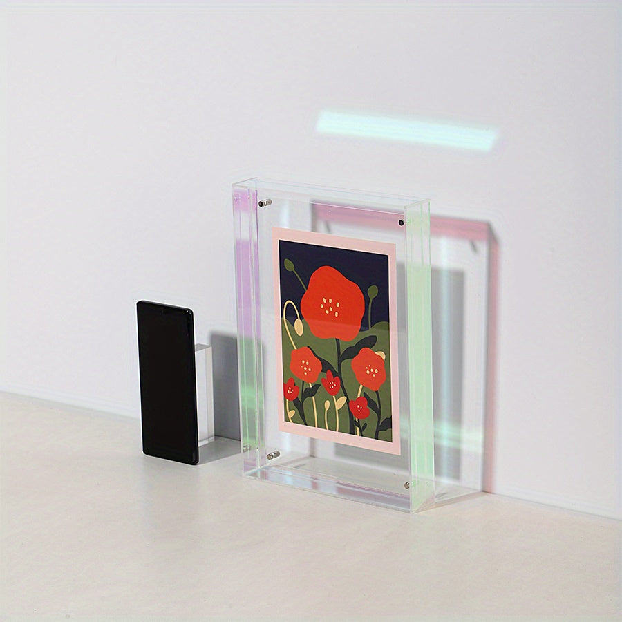 Yara | Acrylic Photo Frame | Transparent, Double-Sided, Art Deco | Wall & Table