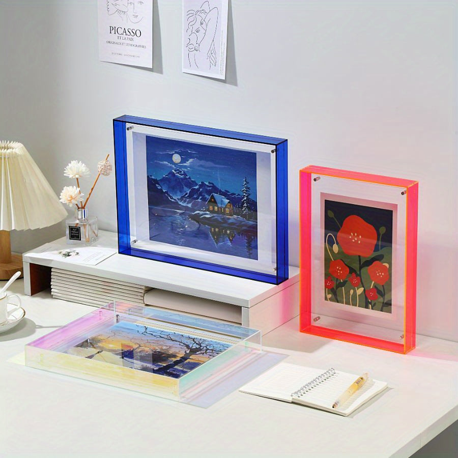 Yara | Acrylic Photo Frame | Transparent, Double-Sided, Art Deco | Wall & Table