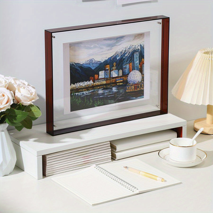 Yara | Acrylic Photo Frame | Transparent, Double-Sided, Art Deco | Wall & Table