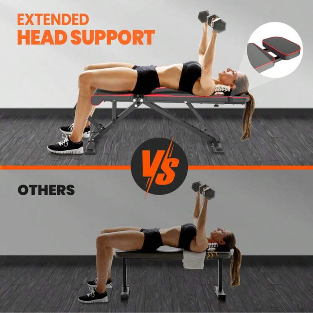 Adjustable Folding Workout Weight Bench Resistance Bands