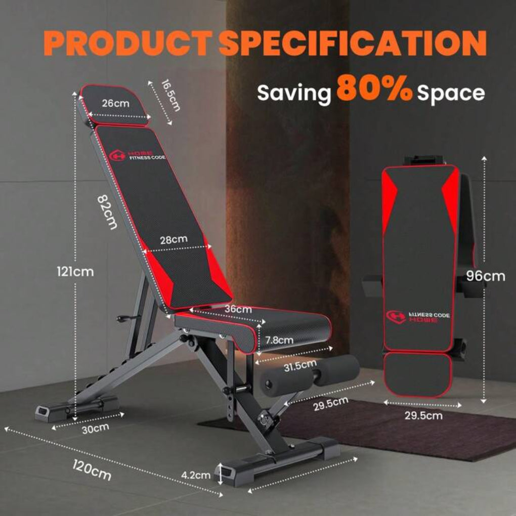 Adjustable Folding Workout Weight Bench Resistance Bands