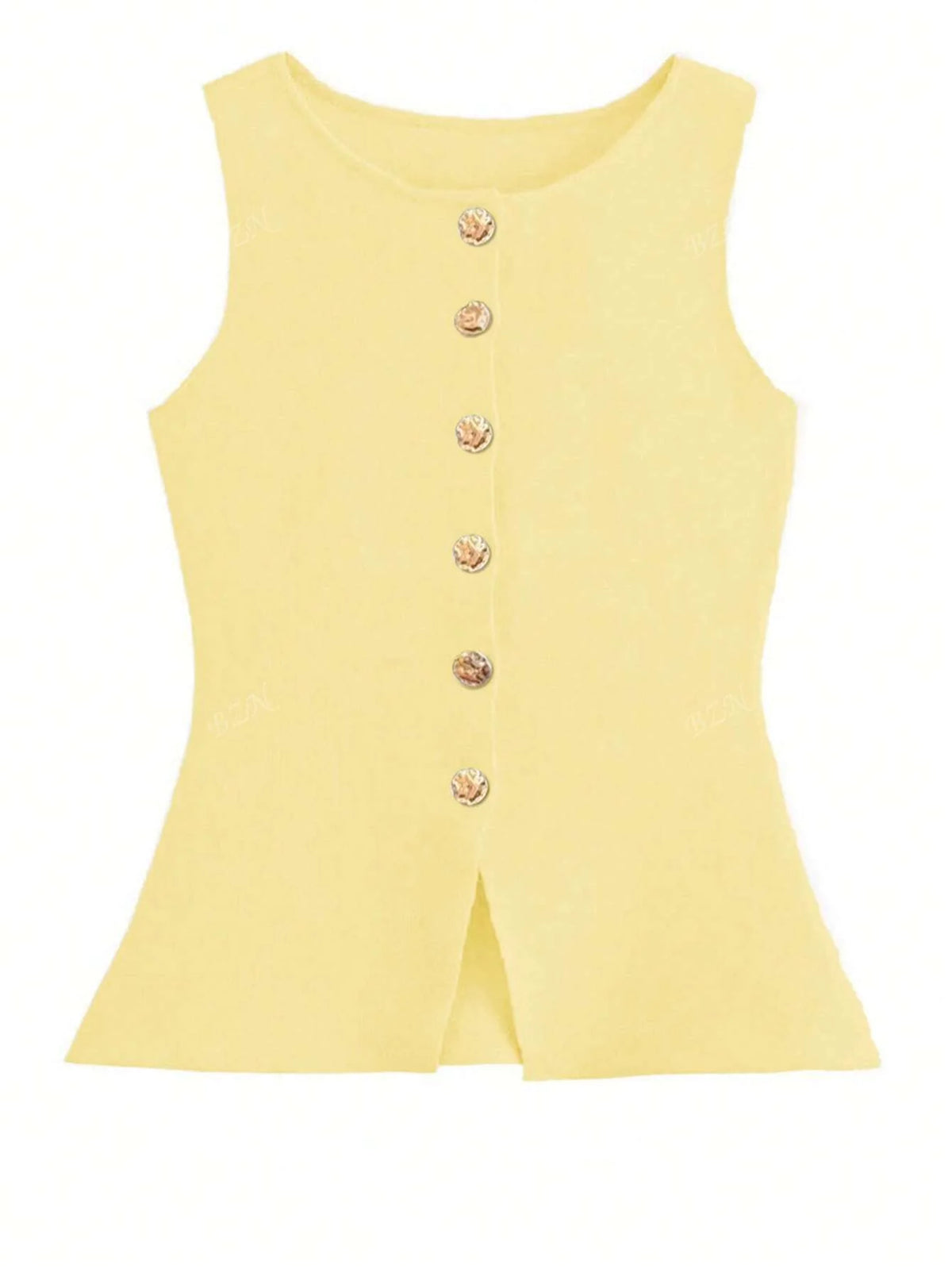 Leah | Women's Sleeveless Vest | Button-Front, Peplum | Tailored Fit