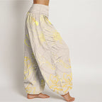 Halcyon | Women's Harem Pants | Koi Fish & Lotus Print, Cotton | Loose Fit