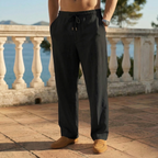 Men Linen Pants Relaxed Fit Drawstring Lightweight | Faye