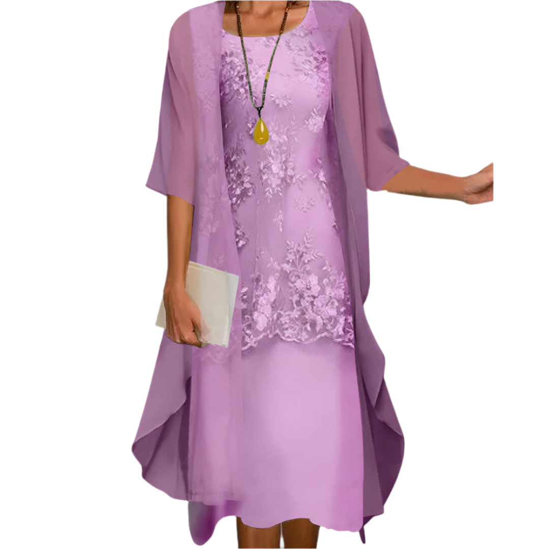 Sorrel | Women's Midi Dress | Wedding Guest, Sheer Sleeves | Flowy