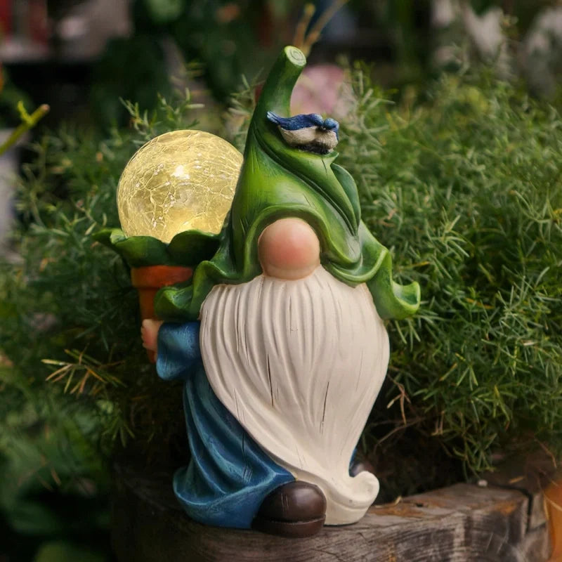 Linnea | Solar Garden Gnomes | Outdoor Decor, Weather-Resistant | Warm White Glow
